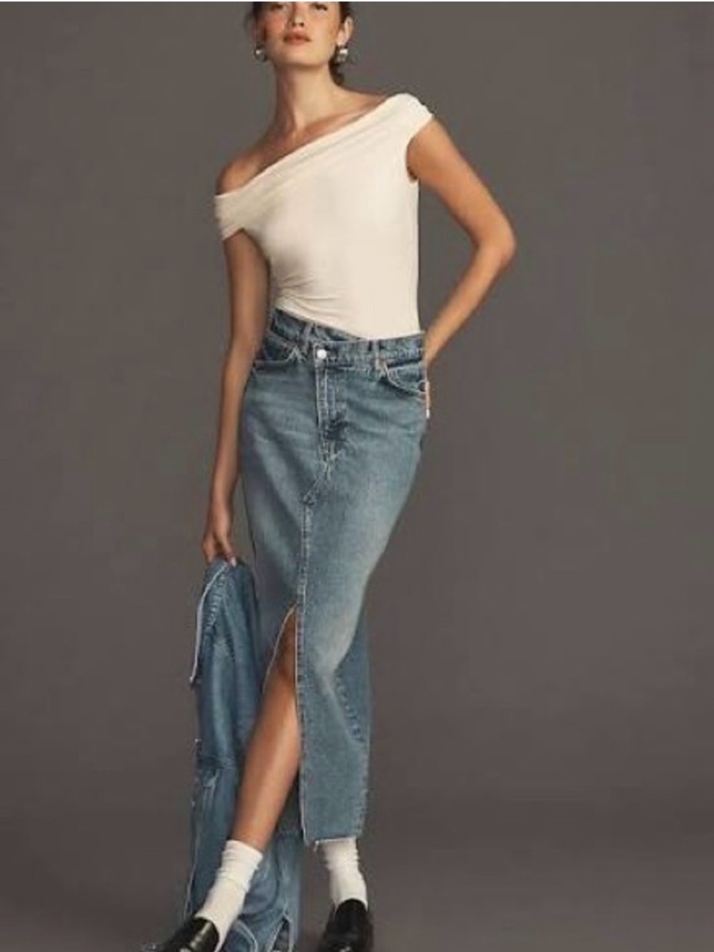 Reformation Nila Long Denim Skirt - 31 worn one time